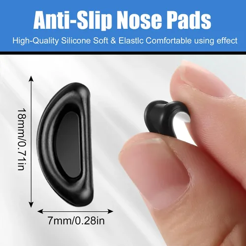 Miniatura 2 de 20 pares de almohadillas de nariz para lentes – 0.039 pulgadas de silicona ultra fina antideslizante para pegar en la nariz, almohadillas adhesivas