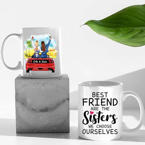 Miniatura 5 de Taza de café con texto en inglés "Best Friends Are The Sisters We Choose Ourselves We Choose Ourselves para mujeres, mejores amigas, taza de café