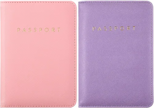 Miniatura 23 de 2 piezas de funda de pasaporte para viaje, impermeable, de cuero, cartera, libro de viaje, artículos esenciales para crucero para mujeres y hombres