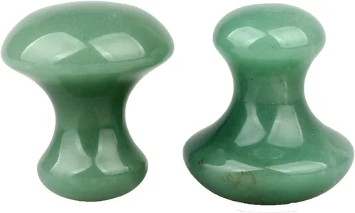 Miniatura 8 de 2 unids Gua Sha herramienta de masaje en forma de hongo ópalo opalita jade ojo masaje facial herramienta lifting facial eliminar arrugas masajeador