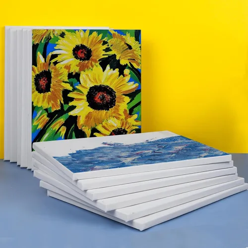 Miniatura 4 de ESRICH Lienzos 11x14 para pintar, paquete de 24 lienzos blancos en blanco para pintar – lienzos de algodón para pintura al óleo, acrílico y acuarela.