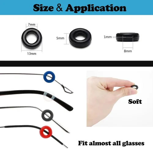 Miniatura 2 de Cojín de oreja para gafas, soporte de vidrio, agarre para las orejas, almohadillas de silicona antideslizantes para anteojos, ganchos para las 12