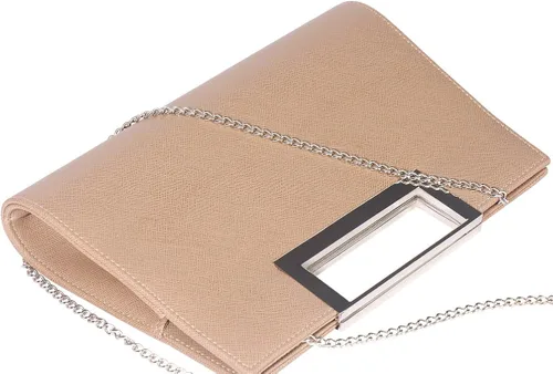 Miniatura 3 de WALLYN'S Bolso de mano para mujer, piel sintética, pajilla, fiesta de noche, agarre de metal, con correa de cadena para el hombro