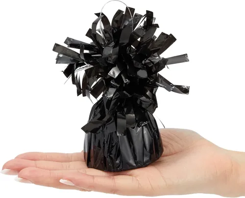 Miniatura 4 de BLUE PANDA Pesas de globo negro, paquete de 15, 6 onzas, 4.5 pulgadas, peso de globo de helio a granel para centros de mesa y eventos al aire libre