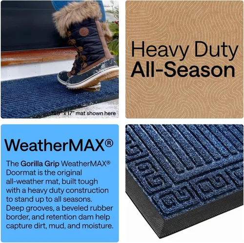 Miniatura 3 de Gorilla Grip - Tapete WeatherMax impermeable, 72 x 24 pulgadas, goma natural, resistente a las manchas y a la decoloración, para interiores y Cayos