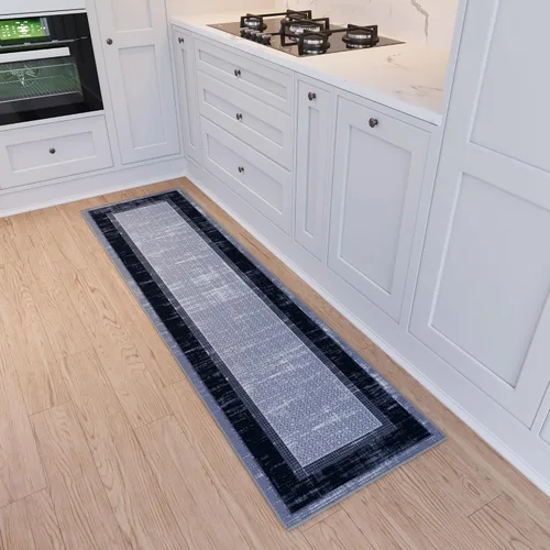 Miniatura 42 de Ottomanson Alfombra de pasillo de 1 pies 10 pulgadas x 6 pies, alfombra de cocina con parte trasera de goma antideslizante para área del fregadero
