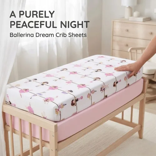 Miniatura 3 de Everyday Kids Paquete de 2 Sábanas Bajeras para Cuna para Niña, 100% Sábana de Bebé de Microfibra Suave y Transpirable, Se Adapta a Colchones