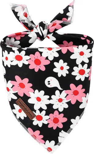 Miniatura 19 de Unique Style Paws Bandanas para perros, 1 unidad, lavables, de algodón, triangular, para otoño, con margaritas de abeja, para perros y gatos