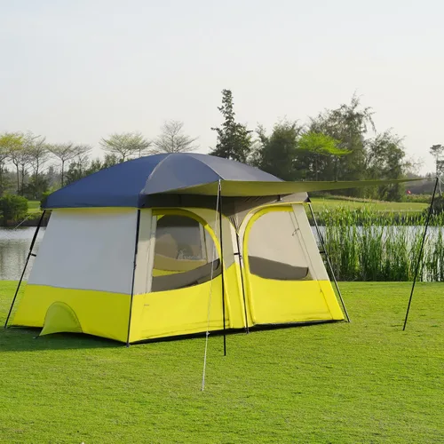 Miniatura 10 de Vidalido Tiendas de campaña, tienda de 6-8 personas para acampar con vestíbulo extendido, tiendas familiares de 2 habitaciones resistentes al clima