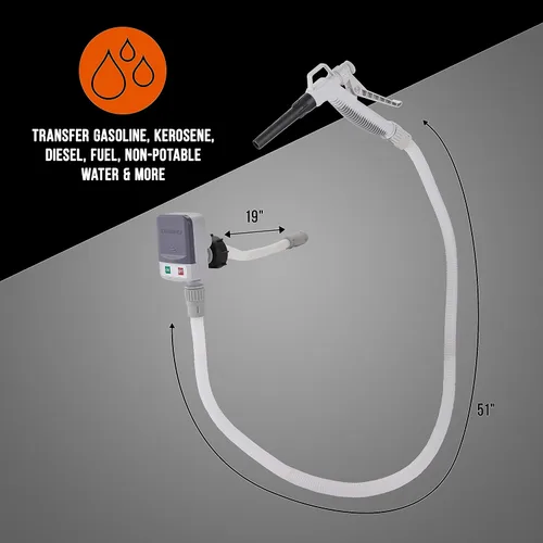 Miniatura 6 de Deway Bomba automática de transferencia de combustible con boquilla para control rápido de flujo y parada, manguera extra larga, bomba de líquido