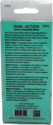 Miniatura 4 de CALA Cepillo de limpieza facial de doble acción (menta), cerdas suaves superfinas que limpian profundamente los poros, elimina el aceite