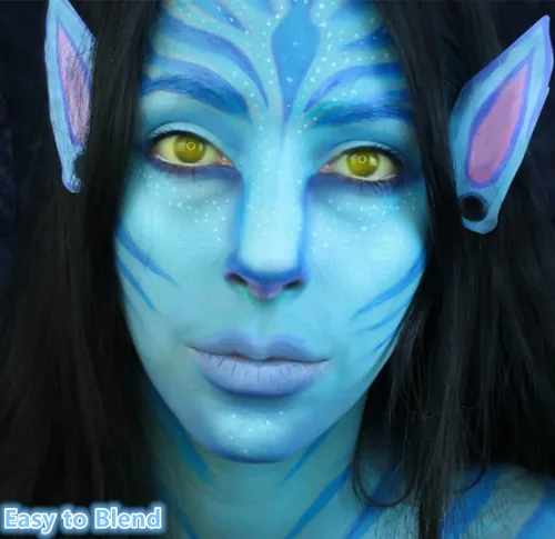 Miniatura 5 de Go Ho Pintura facial azul de 6 colores, crema lavable, fórmula facial para Halloween, cosplay, paleta de maquillaje FX, pintura facial profesional