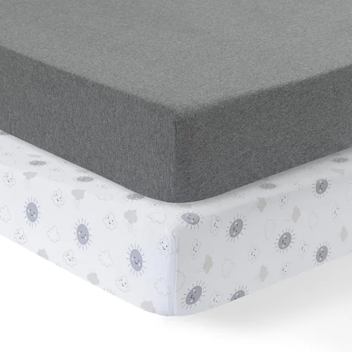 Miniatura 13 de Dreamology Sábanas de cuna estándar 100% algodón para niños y niñas, sábanas bajeras de algodón para cuna, para niñas, niños y camas de niños