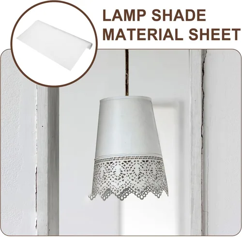 Miniatura 5 de 2 piezas de pantalla de lámpara de PVC material de repuesto para bricolaje, hojas de bloqueo de luz no adhesivas blancas para pantalla personalizada