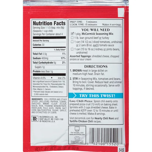 Miniatura 9 de Mezcla de condimento de chile suave McCormick, 1.25 onzas
