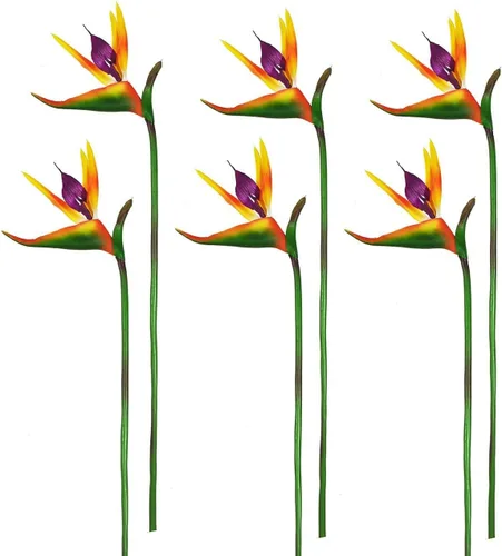 Miniatura 6 de Beebel Flores artificiales, aves del paraíso, plantas verdes para interiores y exteriores, guirnalda para el hogar, jardín, oficina, veranda