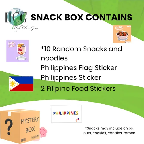 Miniatura 4 de High Class Grass Caja de aperitivos filipinos – Caja internacional de 10 auténticos alimentos de Filipinas y calcomanía de bandera filipina