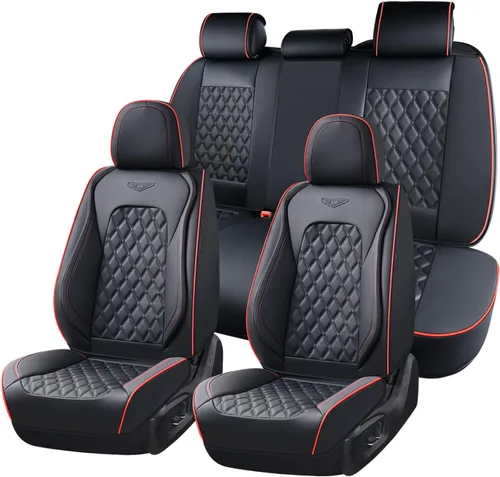 Miniatura 19 de Coverado Juego completo de fundas de asiento de automóvil, fundas de asiento de piel de napa para automóvil, protector de asiento de automóvil