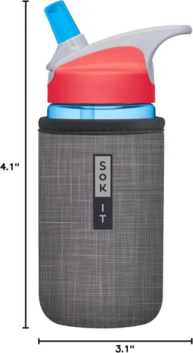 Miniatura 252 de Sok It BotlSok Funda para botella de agua con cubierta de neopreno aislante (Floral abstracto, se ajusta a CamelBak o Nalgene de 12 onzas)