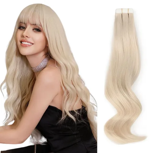 Miniatura 11 de ABH AMAZINGBEAUTY HAIR Extensiones de cinta de cabello humano Remy real, Remi, extensiones de cabello negro con pegamento en trama de piel
