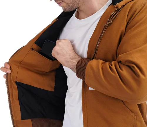 Miniatura 6 de Chaqueta deportiva acolchada con forro de franela para hombre, impermeable, de algodón, con capucha, abrigo de invierno