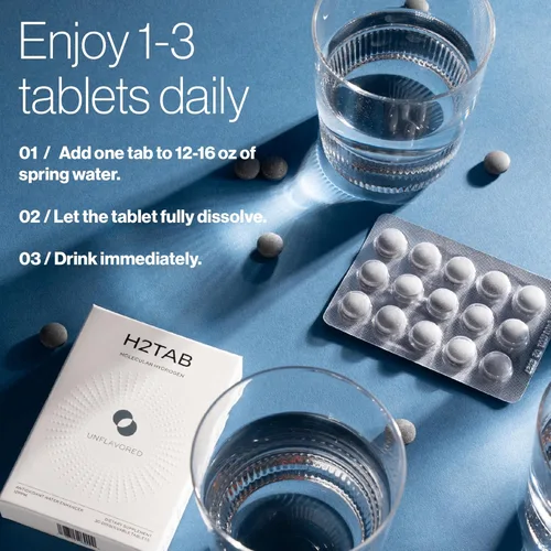 Miniatura 6 de Comprimidos de hidrógeno molecular H2TAB con magnesio - 12 PPM de tabletas de hidrógeno para agua potable - Ricas en antioxidantes, apoya la salud
