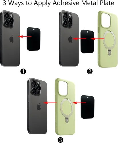 Miniatura 5 de GDMINLO Placa de metal de montaje (paquete de 8) para soporte magnético de teléfono con adhesivo completo para imán de teléfono, 8
