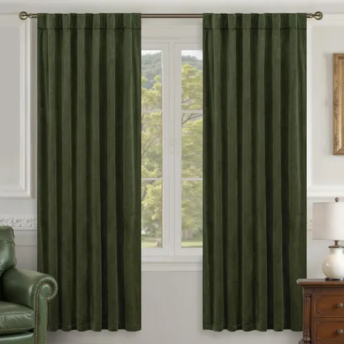Miniatura 42 de LAMIT - Paneles de terciopelo beige para sala de estar de 72 pulgadas de largo, elegantes cortinas aisladas térmicamente e insonorizadas
