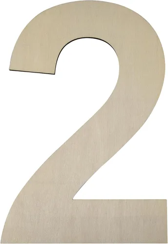 Miniatura 8 de HILAZA Número 1 Grande de Madera de 17 Pulgadas, Tablero de Señal de Número de Madera en Blanco Sin Terminar de 1/4 Pulgada de Grosor