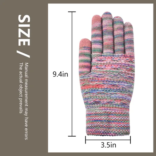 Miniatura 18 de Guantes de invierno cálidos para pantalla táctil para mujer, guantes térmicos de punto de lana con forro polar para clima frío