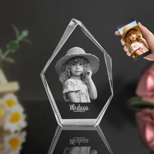 Miniatura 14 de Foto de cristal 3D, marco de fotos cuadrado personalizado de cristal, grabado personalizado con tu propia foto, regalo personalizado de aniversario