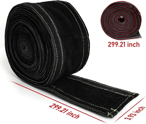 Miniatura 2 de YESWELDER Cubierta de cable de soldadura TIG resistente a la llama de cuero negro de 7,6 metros (25 pies de longitud)