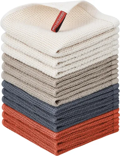 Miniatura 82 de Nialnant - Toalla de cocina 100% algodón, tejido gofre, suave, absorbente y de secado rápido, toallas para secar platos, trapos de limpieza - Multi