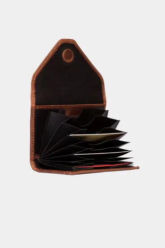 Miniatura 20 de grande Estuches para tarjetas 3639, Naranja, Tarjetero de cuero con cierre magnético, cartera pequeña de acordeón para mujer