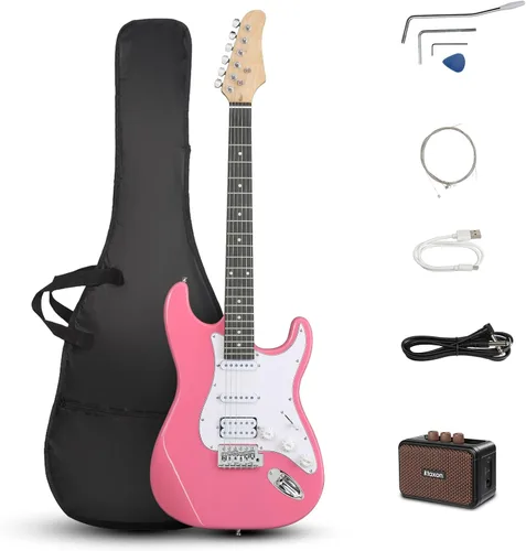 Miniatura 7 de Ktaxon - Kit de guitarra eléctrica de 39 pulgadas para principiantes, con pastillas HSS de 6 cuerdas, guitarra eléctrica de cuerpo sólido