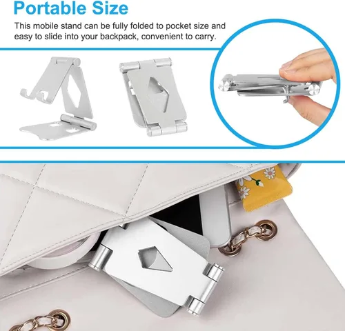 Miniatura 7 de Soporte ajustable de aluminio para teléfono celular para escritorio, compatible con iPhone 14, 13, 12, 11 Pro Max, Samsung, Huawei y todos