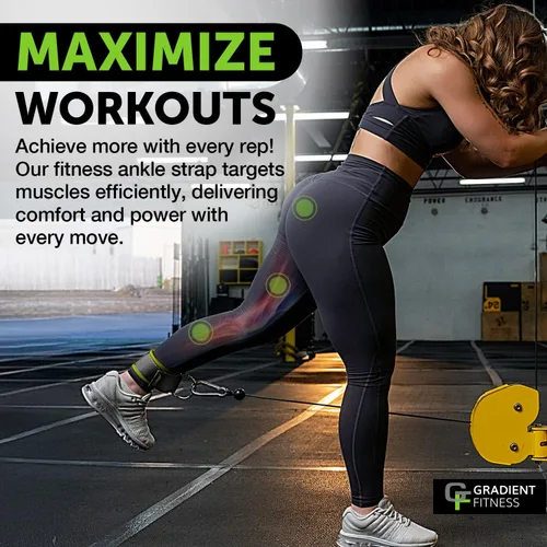 Miniatura 2 de Gradient Fitness Correas de tobillo (paquete de 2) Correa de tobillo para máquina de cable, bandas de tobillo para entrenamiento, correa