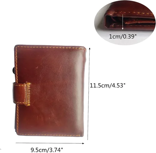 Miniatura 48 de Hombres Cool Eagle Wolf Caballo Totem Cuero Vaca Vertical Cartera Cremallera Multi-tarjeta Titular, Tótem de caballo, Minimalista