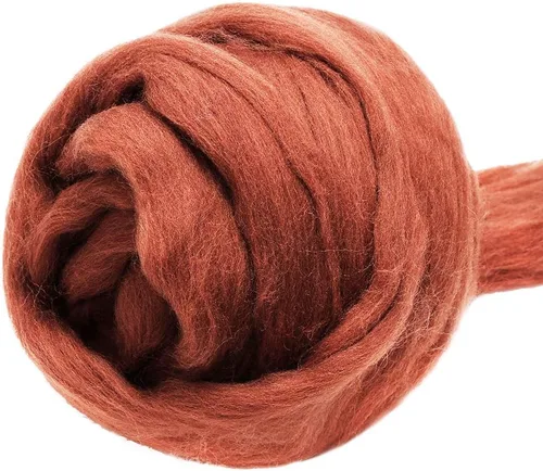 Miniatura 33 de 3.53 oz lana Roving, suministros de fieltro de lana, lana pura, hilo grueso, hilado de lana giratoria para fieltro de aguja, fieltro húmedo, Blanco