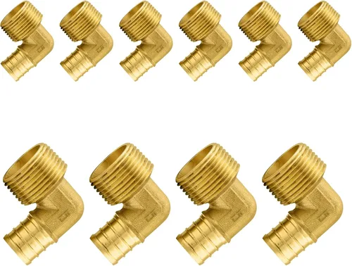 Miniatura 13 de Paquete de 5 accesorios PEX, adaptador de codo NPT roscado macho de 1/2" PEX x 1/2", ASTM F1807