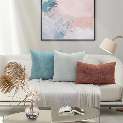 Miniatura 5 de decorUhome - Juego de 2 fundas de almohada decorativas de felpilla, rústicas, cuadradas y suaves, para sillón, sofá y cama, 24 x 24 pulgadas