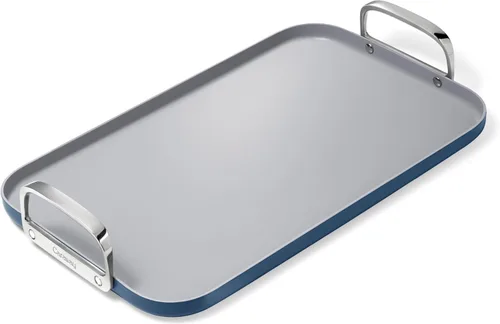 Miniatura 12 de Caraway Plancha de doble quemador, sartén de 19 x 12 pulgadas, revestimiento de cerámica antiadherente, no tóxico, sin PTFE ni PFOA, apto para horno