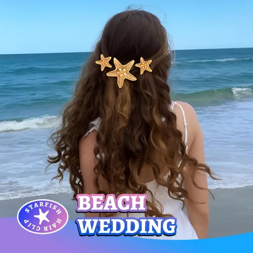Miniatura 7 de YGDZ Pinza para el pelo de estrella de mar, 4 pinzas para el pelo de sirena de estrella de mar, 1 pieza con purpurina para el cuerpo de la cara