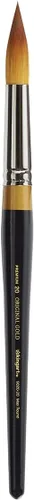 Miniatura 12 de KINGART Premium Original Gold 9020-16 Ultra Round Series - Cepillo para artista, pelo sintético Taklon dorado, mango corto, para acrílico, acuarela