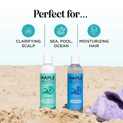 Miniatura 6 de After Swim - Juego de champú y acondicionador para nadadores con aceite de árbol de té y romero, champú clarificador para agua dura, cloro y agua