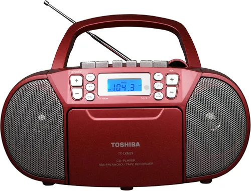 Miniatura 4 de Toshiba - Boombox reproductor portátil de MP3, CD, cassette, radio con Am/FM estéreo y entrada auxiliar.