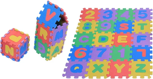 Miniatura 10 de Tapete de juego de espuma EVA para niños, 36 piezas de tapetes suaves de rompecabezas con números y letras, suelo educativo grueso para habitación
