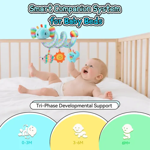 Miniatura 3 de Juguetes de asiento de coche en espiral para bebés, 0-6 meses, asiento de automóvil, juguetes sensoriales colgantes para cochecito, accesorios