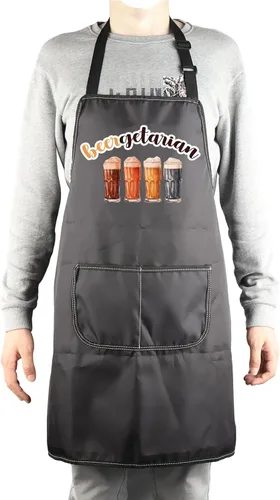 Miniatura 4 de MBMSO Beergetarian Delantal artesanal de cerveza regalos para amantes de la cerveza, delantal de cocina de cerveza con bolsillos, delantal
