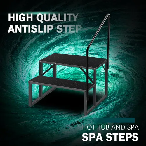 Miniatura 6 de Escalones de bañera de hidromasaje con pasamanos, accesorios inflables para bañera de hidromasaje para adultos, accesorios de bañera para spa